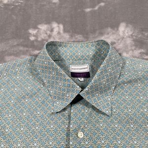 Maus Hoffman Shirt Mens XXL Blue Liberty Art Fabrics All Over Print Casual